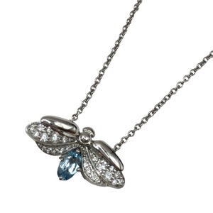  Tiffany TIFFANY&CO paper flower fire -f rider iya necklace 4.0g PT950/ aquamarine jewelry used 