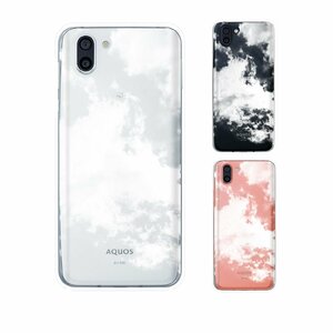 AQUOS R2 SH-03K / SHV42 / 706SH スマホ ケース ハード カバー 空3 シンプル 空 雲 クリアデザイン