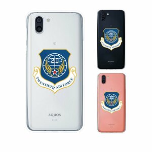 AQUOS R2 SH-03K / SHV42 / 706SH スマホ ケース ハード カバー 空軍6 米軍 ミリタリー USAF クリアデザイン