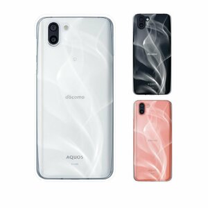 AQUOS R2 SH-03K / SHV42 / 706SH スマホ ケース ハード カバー 煙2 けむり 白煙 クリアデザイン