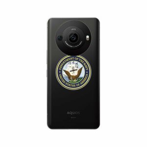 AQUOS R8 Pro ( SH-51D / Softbank ) スマホ ケース ハード カバー 海軍1 米軍 ミリタリー USN US NAVY クリアデザイン