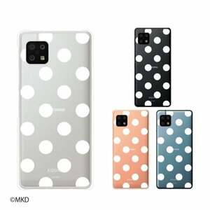 AQUOS sense6 SH-54B / SHG05 アクオス スマホ ケース ハード カバー 水玉ホワイト 透明