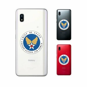 Galaxy A20 ( SC-02M / SCV46) ギャラクシー スマホ ケース ハード カバー 空軍3 米軍 ミリタリー USAF クリアデザイン