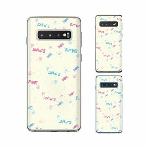 Galaxy S10 ( SC-03L / SCV41) ギャラクシー スマホ ケース ハード カバー LOVE キャンディ 白