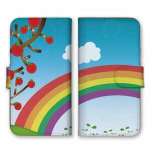 多機種対応 手帳型 スマホ ケース カバー iPhone15 AQUOS Galaxy Xperia 虹 木の実 空