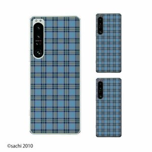 Xperia 1 IV ( SO-51C / SOG06 / SoftBank) スマホ ケース ハード カバー チェック 青 ブルー