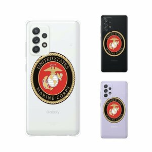 Galaxy A52 5G SC-53B ギャラクシー スマホ ケース ハード カバー 海兵隊1 米軍 ミリタリー USMC マリーン クリアデザイン