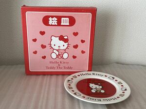 ハローキティ キティちゃん 絵皿 皿 プレート 赤色 2003年 陶磁器 サンリオ 未使用 長期保管品