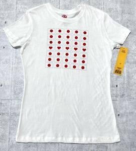 新品 TORY BURCH 日の丸 国旗 ハート柄 半袖 Tシャツ ホワイト　　トリーバーチ DESCRIPTION JAPAN RELIEF T-shirt Lサイズ 柳9506