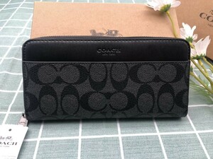 コーチ COACH 財布 長財布 新品未使用 ブランド レザー ロゴ ウォレット プレゼント ラウンドファスナー ギフト　贈り物　メンズ A190