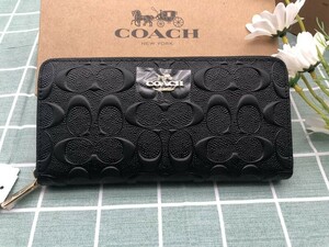 コーチ COACH 財布 長財布 新品未使用 メンズ レディース ブラック レザー ウォレット 贈り物プレゼント ラウンドファスナー ギフト A106