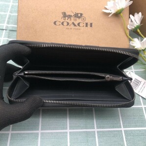 COACH コーチ 財布 長財布 プレゼント 小銭入れあり 新品未使用 ラウンドファスナー レザー ウォレット 誕生日 メンズ レディース A120の画像10