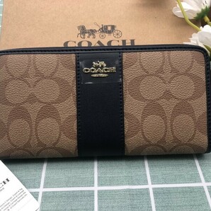 COACH コーチ 財布 長財布 プレゼント 新品 未使用 レザー ウォレット メンズ レディース 贈り物 ラウンドファスナー シグネチャー C023