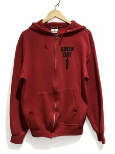 USA製 00s JERZEES 2001 GREEN DAY MINORITY hoodie グリーンデイ パンク メロコア ジップパーカー M