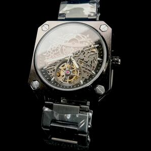 【BINBOND】メンズ 機械式時計 自動巻き 手巻きステンレス フルスケルトン 腕時計