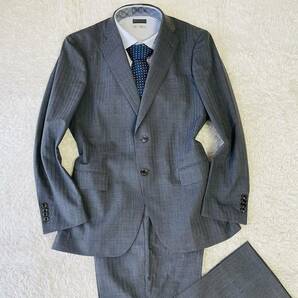 希少サイズ！MR.JUNKO スーツ セットアップ 『圧倒的存在感』テーラードジャケット Lサイズ A B6 ウール ストライプ チャコールグレーの画像5