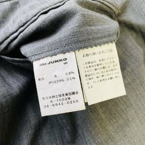 希少サイズ！MR.JUNKO スーツ セットアップ 『圧倒的存在感』テーラードジャケット Lサイズ A B6 ウール ストライプ チャコールグレーの画像10
