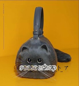 人気商品 猫バッグ ふわふわもこもこ超可愛い猫ショルダーハンドバッグ 化粧品 コスメケース おしゃれ小物入れ