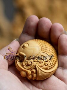  дерево резьба по дереву симпатичный золотой дракон рыба дракон рыба фэн-шуй товары удача в деньгах амулет 