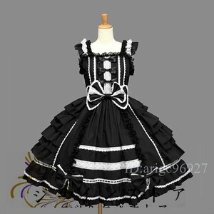 H544*sroli Lolita ga- Lee punk gothic meido cosplay One-piece dress Classic Lolita dress frill 