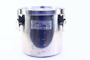 ●クローバー SUS316 パッキン汁食缶 21cm約7L ステンレス蓋付き キッチン用品 厨房 調理道具 麺料理 スープ料理 煮込料理等に【10929533】