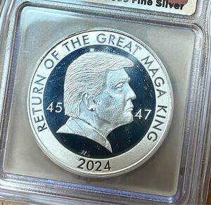 鑑定済☆2024 トランプ 大統領 MAGA KING シルバーコイン 銀貨 1oz 