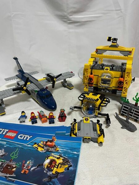 LEGO60096 海底基地　ユーズド　正規品　説明書付属　レゴシティ　飛行機　潜水