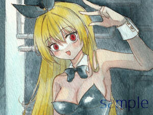  hand-drawn illustrations [. person . bunny girl ] original watercolor 