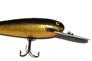 ■s3742 RAPALA DEEP DIVER90 DD90　ラパラ ディープダイバー オールド 70年代 ウッド 希少 ゴールド■