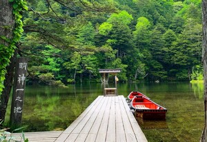 M31 明神池/穂髙神社/上高地/長野県/日本の風景/アートパネル/ファブリックパネル/インテリアパネル/ポスター