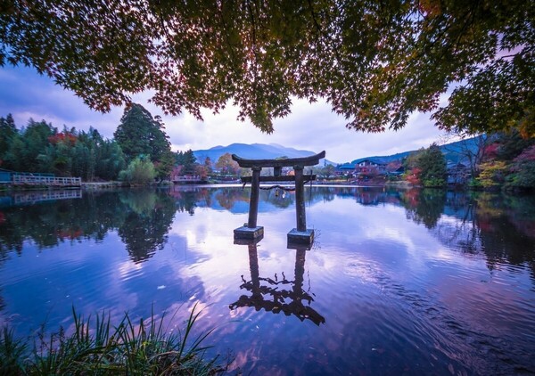 M46 金鱗湖/由布院/天祖神社/大分/日本の風景/アートパネル/ファブリックパネル/インテリアパネル/ポスター