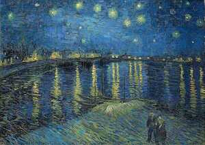Art hand Auction G27 Noche estrellada sobre el Ródano/Van Gogh/Réplica/Pintura occidental/Panel de arte/Panel de tela/Panel interior/Póster, Tapiz, Montado en la pared, Tapiz, Panel de tela
