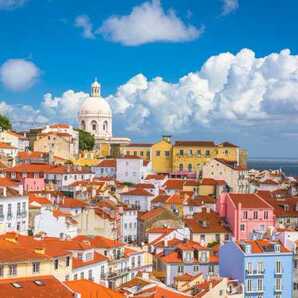 L4 リスボンの街並み/ポルトガル/海外風景/アートパネル/ファブリックパネル/インテリアパネル/ポスター