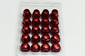  flat seat nut red Toyota Mitsubishi original wheel correspondence 20 piece M12 P1.5 21HEX 37mm red wheel nut flat surface seat 