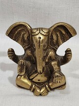 ガネーシャ像　仏像　置物　オブジェ　真鍮製　重さ約380g _画像1