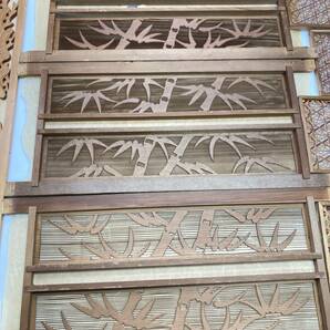 まとめて売り 建具 アンティーク レトロ 木製 ガラス絵 現状 古いの画像5