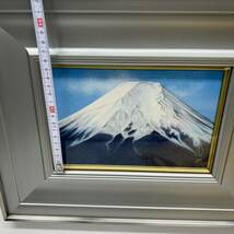 真作 日本画 絵画 額装 風景画 山田武　朝　富士山　富士　_画像10