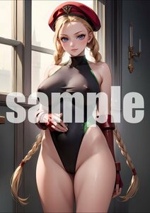 894【A4写真用紙・高画質】『ストリートファイター キャミィ』グラビア セクシー アニメ イラスト 同人 美女 ポスター ファンアート AI