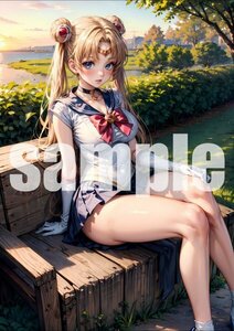 450【A4写真用紙・高画質】『セーラームーン 月野うさぎ』グラビア コスプレ セクシー アニメ イラスト 同人 ポスター ファンアート