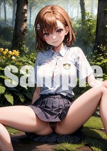 756【A4写真用紙・高画質】『とある科学の超電磁砲 御坂美琴』グラビア セクシー アニメ イラスト 同人 美女 ポスター ファンアート