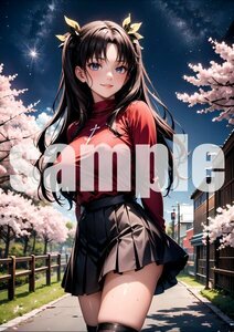 752【A4写真用紙・高画質】『Fate/stay night 遠坂凛』グラビア セクシー アニメ イラスト 同人 美女 ポスター ファンアート