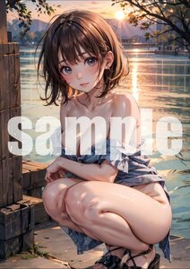 523【A4写真用紙・高画質】オリジナル 美女 イラスト グラビア セクシー アニメ 同人 ポスター フェチ 美人 美乳 美脚 お尻 水着 ビキニ