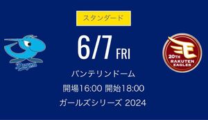 ６月７日(金) 中日ドラゴンズ 対東北楽天ゴールデンイーグルス　レフト側ドラゴンズ 外野応援席　ペア