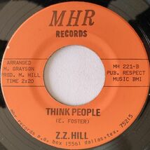 ★ Z.Z. Hill【US盤 Soul 7" 】Think Pool / Mr. Nobody, Somebody (MHR 221) 1974年 _画像2