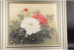 Art hand Auction [ギャラ藤]真作保証/太田龍一『富貴花』日本画10号/タトウ箱/共シール/H-246(検)絵画/額装/壁掛/日本画/油彩/水彩/版画/, 絵画, 油彩, 静物画