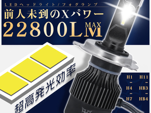 トヨタ NOAH マイナー前 AZR6 LEDヘッドライト H4 22800lm 6000K 12V 四合一放熱 車検対応 送料込 2個 V49