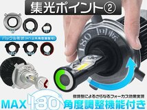 LEDヘッドライト フォグランプ バルブ H4 Hi/Lo H8 H11 H16 HB3 HB4 H1 H7 車検対応 180°角度調整 12000LM ホワイト 1年保証_画像4