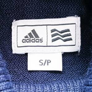 adidas GOLF アディダスゴルフ ワンポイントロゴ 薄手 ハイネック ウール混セーター(紺 M相当)テーラーメイドの画像4
