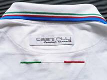 トルコ製！castelli/CASTELLI カステリ オール刺繍 ITALIA 半袖ポロシャツ(白XL相当)_画像8