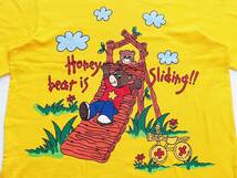 CASTELBAJAC カステルバジャック Honey bear is Sliding キャラクター Tシャツ(ダークイエロー M-L相当)_画像7